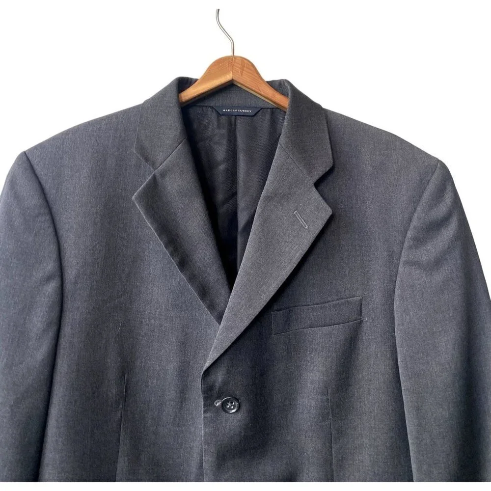 Banana Republic‎ Mens 42R 100% Wool Three Button Gray Sport Coat Jacket